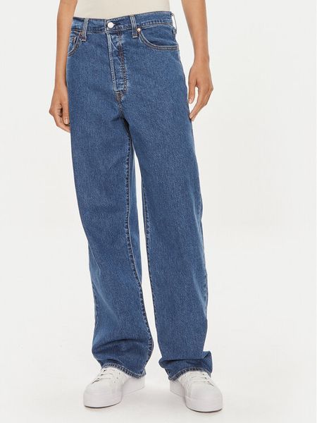 Levi's® Jeansy Ribcage 72693-0200 Granatowy Straight Fit. Niebieskie jeansy damskie bez wzorów, z bawełny. Za 269.99 zł.