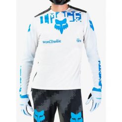 Bluza rowerowa męska Fox Ranger Digi Image Long Sleeve Jersey. Białe bluzy męskie FOX, m, bez wzorów, z jersey, sportowe, bez ramiączek, bez kaptura. Za 219.99 zł.