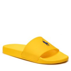 Klapki Polo Ralph Lauren. Żółte klapki damskie Polo Ralph Lauren, bez wzorów, bez obcasa, bez zapięcia. Za 239.99 zł.