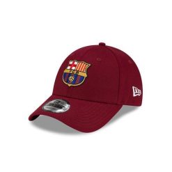 Czapka baseballowa 9Forty FC Barcelona Core. Czerwone czapki damskie New Era, bez wzorów, z bawełny. Za 119.99 zł.