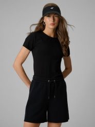 4F T-shirt slim gładki damski - czarny S. Czarne t-shirty damskie 4F, s, bez wzorów, z dzianiny, bez kołnierzyka, bez ramiączek. Za 79.99 zł.