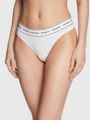 Guess Stringi Carrie O97E04 KBBU1 Biały. Białe majtki damskie Guess, z bawełny. Za 59.99 zł.