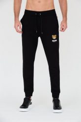 MOSCHINO Czarne spodnie dresowe. Czarne spodnie sportowe męskie MOSCHINO, l, bez wzorów, z dresówki. W wyprzedaży za 599.99 zł.