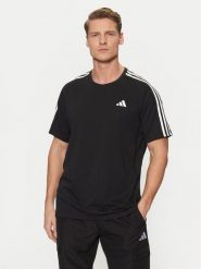 Adidas Koszulka techniczna Own the Run 3-Stripes IQ3834 Czarny Regular Fit. Czarne koszulki sportowe męskie Adidas, m, bez wzorów, z syntetyku, bez ramiączek, do biegania. Za 129.99 zł.