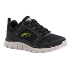 Buty męskie SKECHERS Track Knockhill. Zielone buty zimowe męskie Skechers, bez wzorów, bez obcasa, bez zapięcia. Za 249.99 zł.