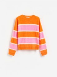 Wełniany sweter - wielobarwny. Swetry nierozpinane damskie Reserved, l, bez wzorów, z wełny, bez kołnierzyka, bez ramiączek. Za 259.99 zł.