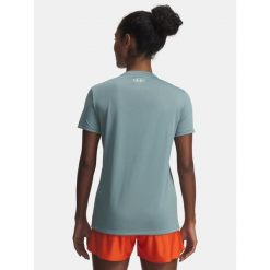 Koszulka T-Shirt Damski Under Armour Treningowy Szybkoschnący Lekki Tech. Zielone bluzki damskie Under Armour, bez wzorów, sportowe, bez kołnierzyka, bez ramiączek. Za 119.99 zł.