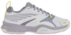 Tennis shoes for ladies SPEEDEX CLAY white/wisteria EU38. Białe obuwie sportowe damskie K-SWISS, bez wzorów, bez zapięcia. Za 383.83 zł.
