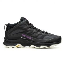 Buty trekkingowe damskie Merrell Moab Speed Mid Gtx. Czarne obuwie trekkingowe damskie Merrell, z materiału, bez zapięcia. Za 786.00 zł.