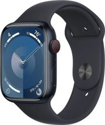 Smartwatch Apple Watch 9 GPS + Cellular 45mm Midnight Alu Sport M/L Granatowy (MRMD3QP/A). Niebieskie zegarki smartwatch Apple, bez wzorów. Za 2,200.81 zł.