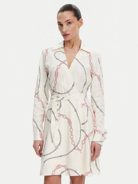 Tommy Hilfiger Sukienka koktajlowa WW0WW44664 Biały Regular Fit. Białe sukienki damskie Tommy Hilfiger, bez wzorów, z wiskozy, wizytowe, bez kołnierzyka, bez ramiączek. Za 489.99 zł.