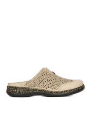 Rieker Klapki CEO-46376-60 Beżowy. Brązowe klapki damskie Rieker, bez wzorów, ze skóry, bez obcasa, bez zapięcia. Za 329.99 zł.