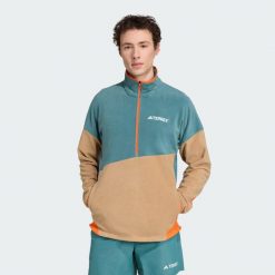 Kurtka Terrex Multi Climawarm Fleece. Brązowe kurtki męskie Adidas, xl, bez wzorów, z polaru, bez kaptura. W wyprzedaży za 213.85 zł.