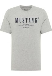 Męski T-Shirt Mustang Style Alex Mid Grey Mélange 1017330 4140. Szare t-shirty męskie Mustang, m, bez wzorów, bez kołnierzyka, bez ramiączek. Za 69.99 zł.