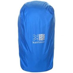 Wodoodporny pokrowiec na plecak Karrimor 20-35L. Niebieskie plecaki męskie Karrimor, bez wzorów, sportowe. Za 39.99 zł.