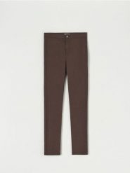 Jegginsy skinny high waist - dark grey jeans. Szare jeansy damskie Sinsay, bez wzorów, z bawełny, z podwyższonym stanem. Za 39.99 zł.
