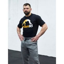 Koszulka sportowa męska MANTO Logo z krótkim rękawem. Czarne koszulki sportowe męskie Manto, m, bez wzorów, bez ramiączek. Za 99.00 zł.