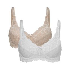 Cellbes Biustonosz Bella 2 Pack beżowy biały female beżowy/biały 90C. Białe bielizna sportowa damska Cellbes, bez wzorów, z koronki. Za 159.00 zł.