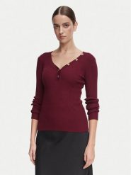 Morgan Bluzka 261-MBANBIN Bordowy Slim Fit. Czerwone bluzki damskie Morgan, l, bez wzorów, z syntetyku, bez kołnierzyka, bez ramiączek. Za 159.99 zł.