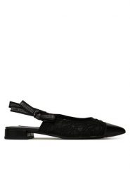 KARL LAGERFELD Sandały Kerrie KL40152A Czarny. Czarne sandały damskie KARL LAGERFELD, bez wzorów, z materiału, bez obcasa, na płaskiej podeszwie, bez zapięcia. Za 839.99 zł.