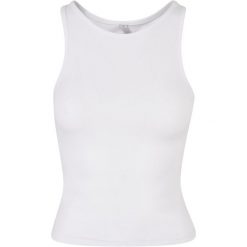 Damski Bezrękawnik Typu Racerback. Białe koszulki sportowe damskie BUILD YOUR BRAND, l, bez wzorów, bez ramiączek. Za 57.99 zł.