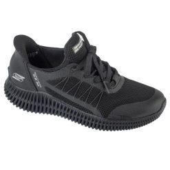 Buty sportowe Sneakersy damskie, Skechers Slip-Ins: Bobs Geo Lite - Divine Pace. Czarne obuwie sportowe damskie Skechers, bez wzorów, bez zapięcia, trekkingowe, Skechers Sport. Za 299.99 zł.