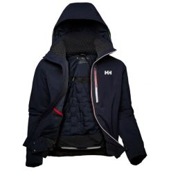 Kurtka narciarska Helly Hansen alpha lifaloft. Niebieskie kurtki sportowe męskie Helly Hansen, m, bez wzorów, z elastanu, bez kaptura, narciarskie. Za 2,056.00 zł.