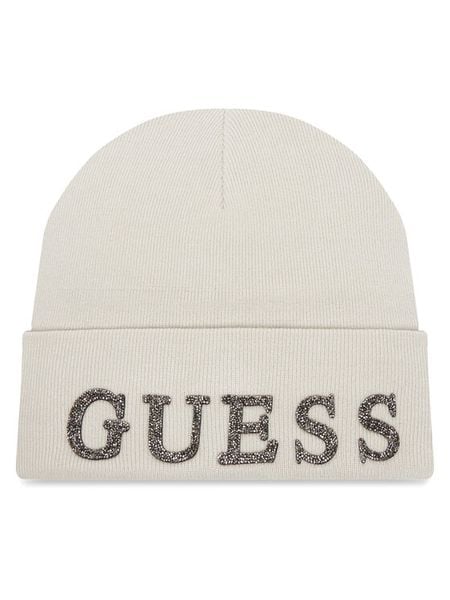 Guess Czapka AW5398 POL01 Écru. Czapki damskie Guess, na zimę, z aplikacjami, z wiskozy. Za 109.99 zł.