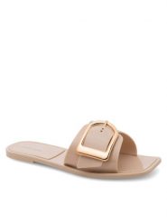 JENNY Klapki WFA2613-6 Beżowy. Brązowe klapki damskie Jenny, bez wzorów, z tworzywa sztucznego, bez obcasa, bez zapięcia. Za 49.99 zł.