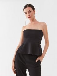 Pinko Bluzka Magnetone 101662 A0HC Czarny Regular Fit. Czarne bluzki damskie Pinko, bez wzorów, z syntetyku, bez kołnierzyka, bez ramiączek. Za 849.99 zł.