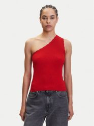 JDY Top Nanna 15351420 Czerwony Slim Fit. Czerwone topy damskie JDY, xl, bez wzorów, z wiskozy, bez kołnierzyka, bez ramiączek. Za 79.99 zł.
