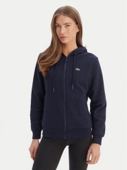 Lacoste Bluza SF5256 Granatowy Regular Fit. Niebieskie bluzy damskie Lacoste, bez wzorów, z bawełny, bez ramiączek, bez kaptura. Za 639.99 zł.