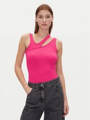 HUGO Top Datruss 50537044 Różowy Slim Fit. Czerwone topy damskie Hugo, m, bez wzorów, z syntetyku, bez kołnierzyka, bez ramiączek. Za 229.99 zł.