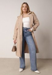 Niebieskie Szerokie Jeansy z Bawełną i Domieszką Wiskozy z Wysokim Stanem Zhein. Niebieskie jeansy damskie Born2be, bez wzorów, z bawełny, biznesowe, z podwyższonym stanem, plus size. Za 139.99 zł.