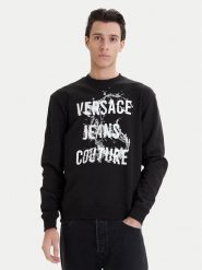 Versace Jeans Couture Bluza 80GAIC01 CF00C Czarny Regular Fit. Czarne bluzy męskie Versace Jeans Couture, m, bez wzorów, z bawełny, bez ramiączek, bez kaptura. Za 736.99 zł.