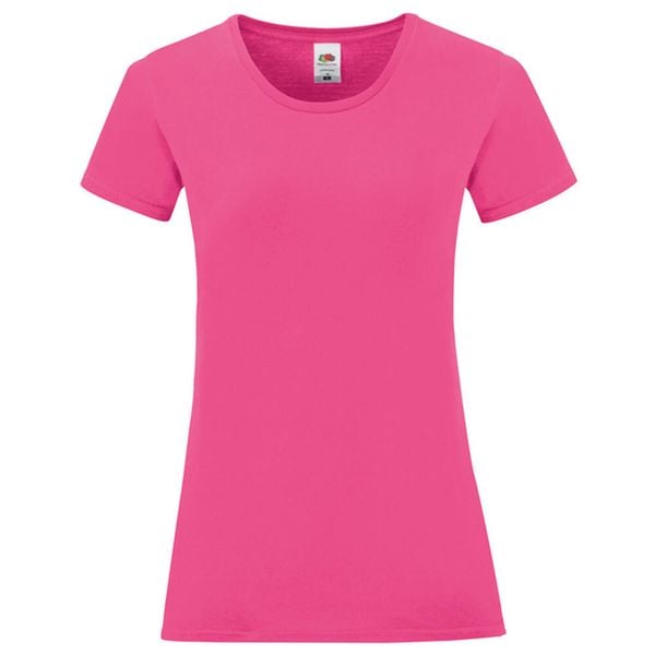 Koszulka Damska Z Bawełny Czesanej Iconic. Czerwone bluzki damskie fruit of the loom, bez wzorów, z bawełny, sportowe, bez kołnierzyka, bez ramiączek. Za 35.99 zł.