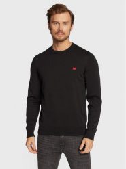 Hugo Sweter San Cassius-C1 50475083 Czarny Regular Fit. Czarne swetry męskie Hugo, l, bez wzorów, z bawełny, bez kołnierzyka, bez ramiączek. Za 289.99 zł.