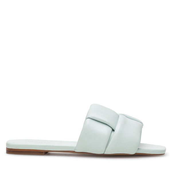 Klapki Badura. Zielone klapki damskie Badura, bez wzorów, bez obcasa, bez zapięcia. Za 229.99 zł.