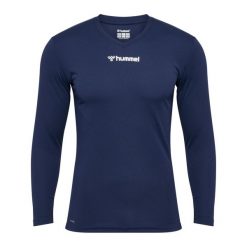 Koszulka z długim rękawem Hummel BL Essential. Niebieskie bluzy męskie Hummel, bez wzorów, sportowe, bez ramiączek, bez kaptura. Za 153.50 zł.