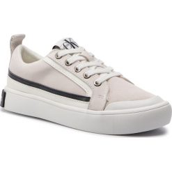 Trampki CALVIN KLEIN JEANS - Dodie R8525 Bright White/White/B. Brązowe trampki i tenisówki damskie Calvin Klein Jeans, bez wzorów, z gumy, bez zapięcia. W wyprzedaży za 309.00 zł.