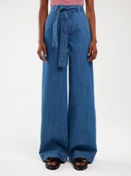 Jeansy damskie wide z paskiem niebieskie Julii 312. Niebieskie jeansy damskie BIG STAR, na lato, bez wzorów, z denimu, eleganckie, z podwyższonym stanem. Za 299.99 zł.
