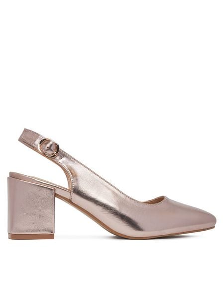 Clara Barson Czółenka WS23070-01 Złoty. Żółte czółenka damskie Clara Barson, bez wzorów, ze skóry, bez obcasa, bez zapięcia. Za 129.99 zł.