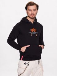 Alpha Industries Bluza Basic 178312RB Czarny Regular Fit. Czarne bluzy męskie Alpha Industries, m, bez wzorów, z bawełny, bez ramiączek, bez kaptura. W wyprzedaży za 209.99 zł.