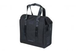 Basil Grand Torba rowerowa 23L, 600D poliester wodoodporny, haki MIK. Czarne torby na laptopa damskie BASIL, bez wzorów, z poliesteru, na ramię, duże. Za 229.99 zł.