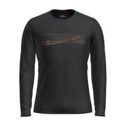 Bluza termoaktywna męska icebreaker 200 Oasis Crewe Ski Stripes. Czarne bluzy męskie Icebreaker, m, bez wzorów, sportowe, bez ramiączek, bez kaptura. Za 329.99 zł.