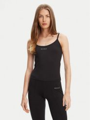 Guess Top V5RP09 KCD02 Czarny Regular Fit. Czarne topy damskie Guess, xl, z aplikacjami, z syntetyku, bez kołnierzyka, bez ramiączek. Za 129.99 zł.