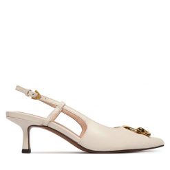 Czółenka Coccinelle. Białe czółenka damskie Coccinelle, bez wzorów, bez obcasa, bez zapięcia. Za 899.99 zł.