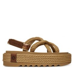 Sandały Bohonomad. Brązowe sandały damskie Bohonomad, bez wzorów, bez obcasa, na płaskiej podeszwie, bez zapięcia. Za 349.99 zł.