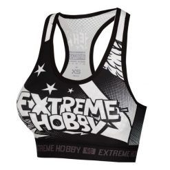 Stanik sportowy fitness siłownia MMA EXTREME HOBBY COMICS. Bielizna sportowa damska EXTREME HOBBY, s, bez wzorów, z elastanu. Za 119.00 zł.