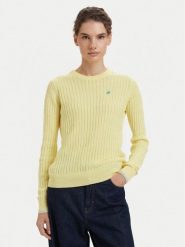 Beverly Hills Polo Club Sweter P-SS26W-M537390 Żółty Regular Fit. Żółte swetry nierozpinane damskie Beverly Hills Polo Club, m, bez wzorów, z bawełny, bez kołnierzyka, bez ramiączek. Za 269.99 zł.